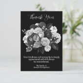 Black Floral Funeral en Sympathie bedankt (Staand voorkant)