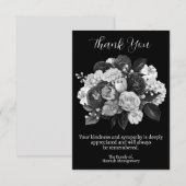 Black Floral Funeral en Sympathie bedankt (Voorkant / Achterkant)