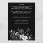 Black Floral Funeral Memorial Programme Programmakaart (Achterkant)