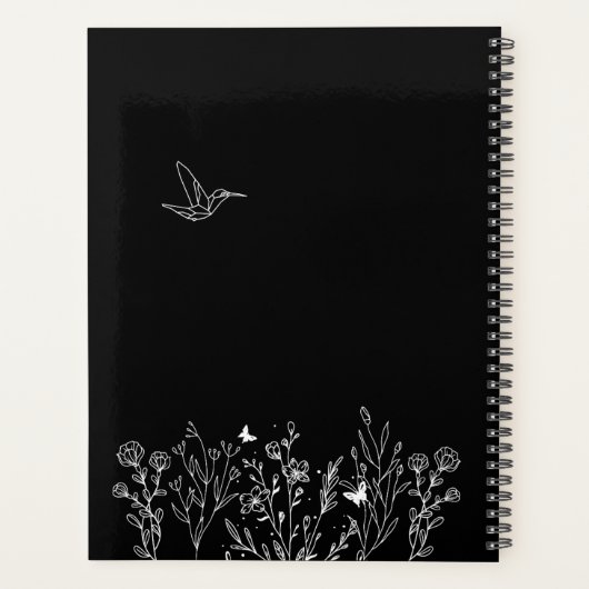 Black Floral Gardener Calendar Planner (Achterkant)