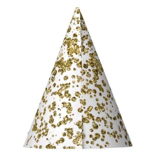 Black Floral Gold Glitter ONE 1 1e verjaardag Feesthoedjes (Achterkant)