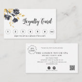 *~* Black. FLORAL Gold QR LOGO Rewards Hartelijk d Klantenkaartje (Voorkant / Achterkant)