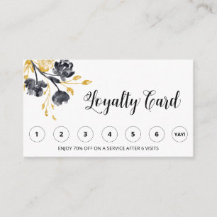 *~* Black. FLORAL Gold QR LOGO Rewards Hartelijk d Klantenkaartje