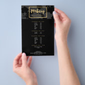 Black Floral Gold Text Makeup Artist Flyer (Hand)