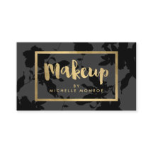 Black Floral Gold Text Makeup Artist