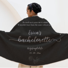 Black Floral Gothic Bachelorette Party Strandlaken