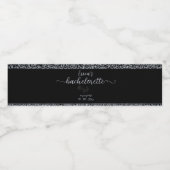 Black Floral Gothic Bachelorette Party Waterfles Etiket (Enkel label)