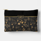 Black Floral Grace Maid of honor Accessory Pouch Etui (Voorkant)