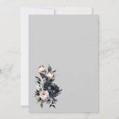 Black Floral Grey Arch Wedding Save the Date (Achterkant)