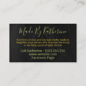 Black Floral Handmade Candle and Soy Wax Melt Visitekaartje (Achterkant)