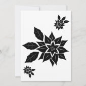 Black Floral Hibiscus Invitation Kaart (Achterkant)
