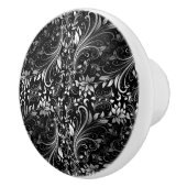 Black Floral Keramische Knop (Rechts)