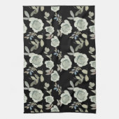 Black Floral Kitchen Towel Theedoek (Verticaal)