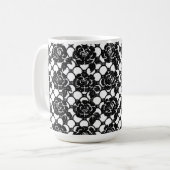 Black Floral Lace Koffiemok (Voorkant links)