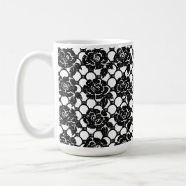 Black Floral Lace Koffiemok