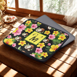 Black Floral Laptop Sleeve