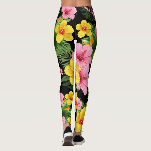Black Floral Leggings (Achterkant)