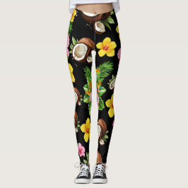 Black Floral Leggings