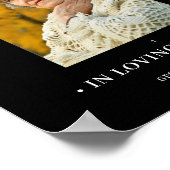 Black Floral Lijst & Elegant Photo Funeral Poster (Hoek)