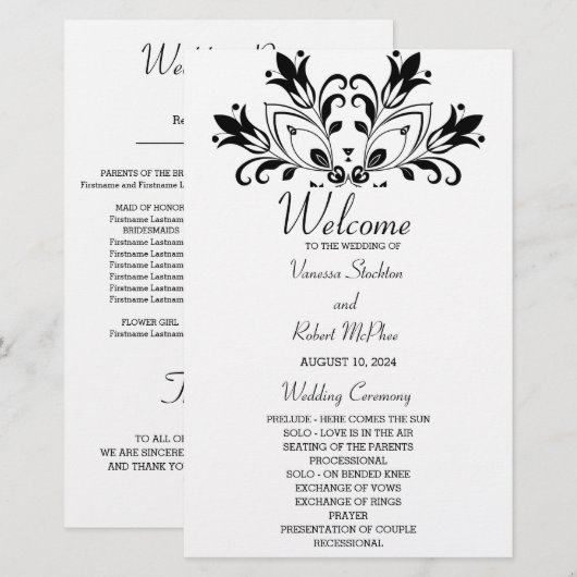 Black Floral Mandala (Voorkant / Achterkant)