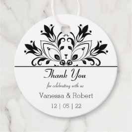 Black Floral Mandala Bedankjes Labels