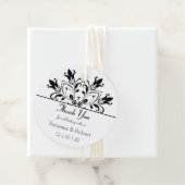 Black Floral Mandala Bedankjes Labels (In situ)