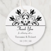 Black Floral Mandala Bedankjes Labels (Voorkant)