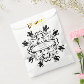 Black Floral Mandala Bedankzakje (Gezegeld)