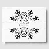 Black Floral Mandala Gastenboek (Voorkant)