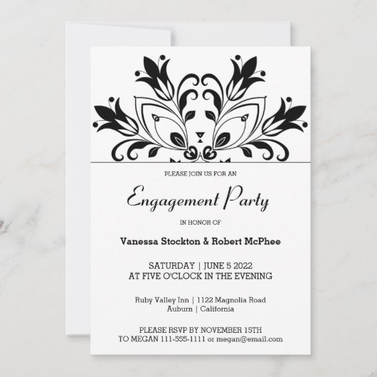 Black Floral Mandala Kaart (Voorkant)