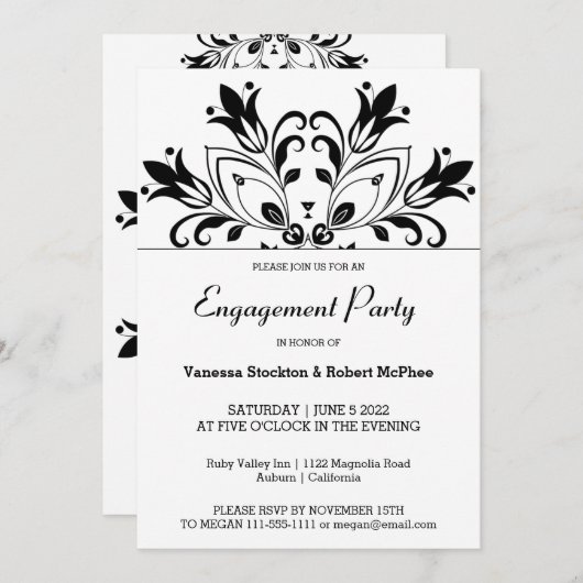 Black Floral Mandala Kaart (Voorkant / Achterkant)