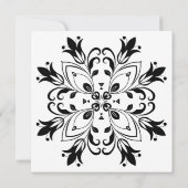 Black Floral Mandala Kaart (Achterkant)