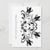 Black Floral Mandala Save The Date (Achterkant)