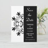 Black Floral Mandala Save The Date (Staand voorkant)