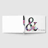 Black Floral Modern Ampersand Chic Spring Wedding Gastenboek (Volledig)