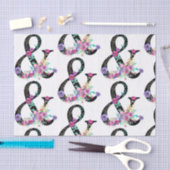 Black Floral Modern Ampersand Chic Spring Wedding Tissuepapier (Craft)
