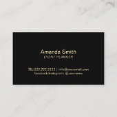Black Floral Modern Stripes Event Planner Stylist Visitekaartje (Achterkant)