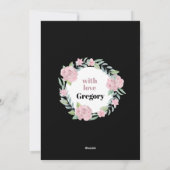 Black Floral Moederdag Holiday Kaart (Achterkant)