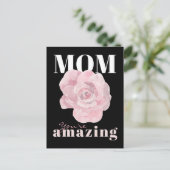 Black Floral Moederdag Holiday Post Kaart (Staand voorkant)