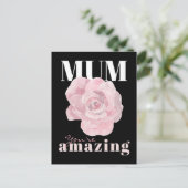 Black Floral Moederdag Holiday Post Kaart (Staand voorkant)