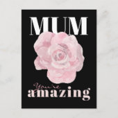 Black Floral Moederdag Holiday Post Kaart (Voorkant)