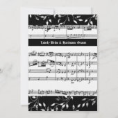 Black Floral Music Wedding Invitation Kaart (Achterkant)