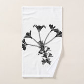 Black Floral on White Bath Towel Set Bad Handdoek (Handdoek)