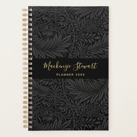Black Floral Pattern 2026 Planner (Voorkant)