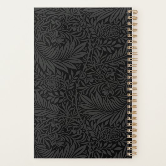 Black Floral Pattern 2026 Planner (Achterkant)