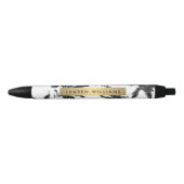 Black Floral Pattern gepersonaliseerd Zwarte Inkt Pen (Voorkant)