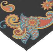 Black Floral Pattern Korte Tafelloper (Hoek)