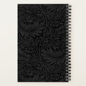 Black Floral Pattern Sketchbook Notitieboek (Achterkant)
