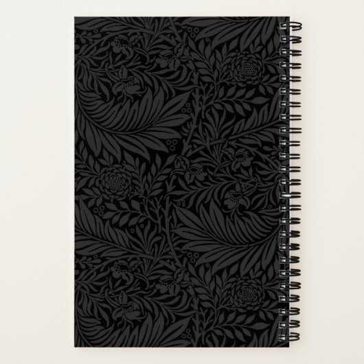 Black Floral Pattern Sketchbook Notitieboek (Achterkant)
