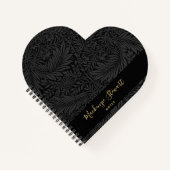 Black Floral Pattern Sketchbook Notitieboek (Voorkant)